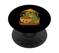 Dinosauro giapponese T-Rex Ramen Mangiare Tagliatelle Anime Manga PopSockets PopGrip Adesivo