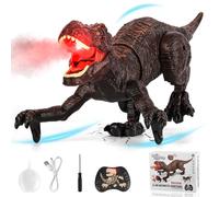 Dinosauro Giocattolo, Dinosauro Telecomandato con Spruzzare Ruggendo Camminare Giochi Bambini 6 7 8 9 10 11 12 Anni Gioco Educativi Regalo Compleanno Natale Bambi Ragazzi Animali Drago Ricaricabile