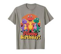 Dinosauro Happy Birthday Design - Simpatico tema Dino Party Maglietta