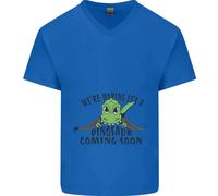 Dinosauro In Arrivo Nuovo Baby Gravidanza Uomini T-Shirt In Cotone A V