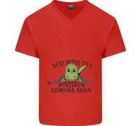 Dinosauro In Arrivo Nuovo Baby Gravidanza Uomini T-Shirt In Cotone A V
