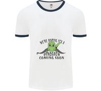 Dinosauro In Arrivo Nuovo Baby Gravidanza Uomo Ringer T-Shirt