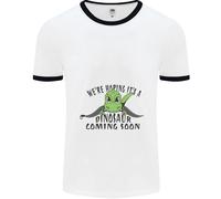 Dinosauro In Arrivo Nuovo Baby Gravidanza Uomo Ringer T-Shirt