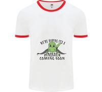 Dinosauro In Arrivo Nuovo Baby Gravidanza Uomo Ringer T-Shirt