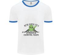 Dinosauro In Arrivo Nuovo Baby Gravidanza Uomo Ringer T-Shirt