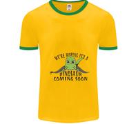 Dinosauro In Arrivo Nuovo Baby Gravidanza Uomo Ringer T-Shirt