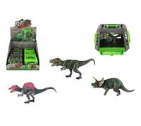 Dinosauro in gabbia portatile - giocattolo in plastica 13 × 9 cm, assortimento di specie, box da 12 pz