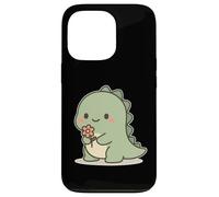 Dinosauro Kawaii Con Fiore Custodia per iPhone 13 Pro