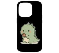 Dinosauro Kawaii Con Fiore Custodia per iPhone 14 Pro