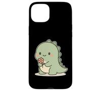 Dinosauro Kawaii Con Fiore Custodia per iPhone 15 Plus