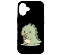 Dinosauro Kawaii Con Fiore Custodia per iPhone 16