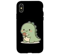 Dinosauro Kawaii Con Fiore Custodia per iPhone X/XS