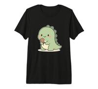 Dinosauro Kawaii con Fiore Maglietta Premium