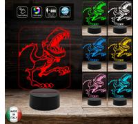 DINOSAURO Lampada led 7 colori Mostro Idea regalo compleanno bimbo Luce da notte [EEK: A++]