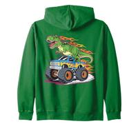 Dinosauro Monster Truck Design Fun Kids Graphic Tee Ragazzi Ragazza Felpa con Cappuccio