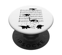Dinosauro musica Dinosauri Musica Nota Chiave Musicista PopSockets PopGrip Adesivo