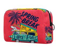 Dinosauro nello spazio piccola borsa per il trucco per le donne borsa cosmetica con cerniera borsa organizer accessori di bellezza, Multicolore 05, 18.5x7.5x13cm/7.3x3x5.1in