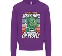 Dinosauro Non Mi Piacciono Le Persone Del Mattino Divertente Uomo Felpa Maglione