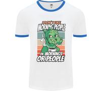 Dinosauro Non Mi Piacciono Le Persone Del Mattino Divertente Uomo Ringer T-Shirt