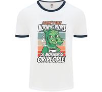 Dinosauro Non Mi Piacciono Le Persone Del Mattino Divertente Uomo Ringer T-Shirt