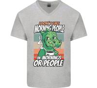 Dinosauro Non Mi Piacciono Le Persone Del Mattino Maglietta In Cotone A V