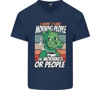 Dinosauro Non Mi Piacciono Le Persone Del Mattino Maglietta In Cotone A V