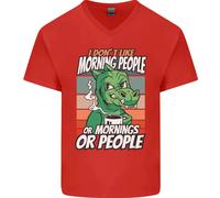 Dinosauro Non Mi Piacciono Le Persone Del Mattino Maglietta In Cotone A V