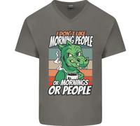 Dinosauro Non Mi Piacciono Le Persone Del Mattino Maglietta In Cotone A V