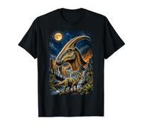 Dinosauro Parasaurolophus Epica Preistorica Dino Paesaggio Maglietta