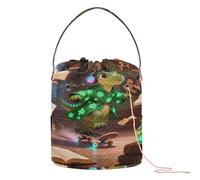 Dinosauro Pattinaggio in Magica Biblioteca Uncinetto Sacchetto di Filato Uncinetto Caso con fori Filato Tote per Crochet Carrier Filato Accessorio