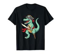 Dinosauro Pirata Tricorno e Sciabola Verde Acqua Maglietta