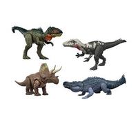Mattel Jurassic World La Rinascita Predatori Giganti, dinosauro giocattolo Eotriceratopo, grandi dimensioni, 2 attacchi furiosi attivati dalla coda, gioco digitale, JGB93