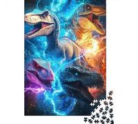 Dinosauro Preistorico Puzzle 1000 Pezzi Materiale Carta per Adulti Scena Fuoco e Fulmini Gioco di Puzzle 1000 Pezzi Relax Decorazione Regalo 52x38cm/1000pcs