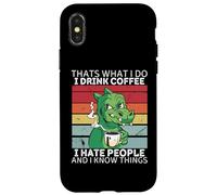 Dinosauro Questo è quello che faccio, bevo caffè e so cose Custodia per iPhone X/XS