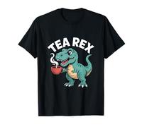 Dinosauro Tea Rex con tazza di tè divertente Maglietta