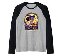Dinosauro Trick or Roar di Halloween! Festa spettrale Maglia con Maniche Raglan