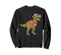 Dinosauro Ugly Christmas Sweater Funny T-Rex Holiday Graphic Felpa