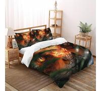 Dinosauroo Set Di Biancheria Da Letto Artee Copripiumino 2 Pezzi Comfort Fibra Ultra-fine Per Bambini, Con Cerniera E Federa King（220x240cm）