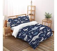 dinosaurooo dei cArteeoni animati Set Di Biancheria Da Letto Copripiumino 2 Pezzi Comfort in Microfibra Per Coppia Adulti Doppia Con Cerniera Double（200x200cm）