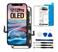 Dinow Display OLED per iPhone 12/12 PRO Schermo, Full-HD 3D Touch Sostituzione Vetro Digitalizzatore Parti di Ricambio con Kit di Riparazione