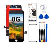 Dinow Display per iPhone 8/SE 2020 Schermo 4.7'' (Nero) Full HD Schermo per iPhone 8G, LCD 3D Touch Display di Vetro+Kit di Attrezzi per Il Modello A2275, A2296, A2298,A1905,A1863,A1906