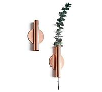 DINOWIN a forma di cilindro in ferro da parete vaso, indoor vasi da parete, muro d' vaso, boccia da parete per TV da parete Decor (Oro rosa)