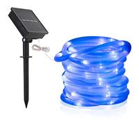DINOWIN Luci Solari Esterno 10m 100 LED Impermeabile Catena Luminosa Esterno Filo Luci Led Luce Della corda a Led Decorative per Festa, Giardino, Natale, Halloween(Blu)