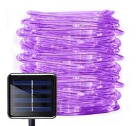 DINOWIN Luci Solari Esterno 10m 100 LED Impermeabile Catena Luminosa Esterno Filo Luci Led Luce Della corda a Led Decorative per Festa, Giardino, Natale, Halloween(Viola)