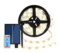 DINOWIN Striscia di Luci a LED a Energia Solare 10M 240LED Impermeabile Flessibile Luci Stringa Solare Illuminazione Decorativa per la terrazza, giardino, natalizia (Bianco caldo)