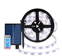 DINOWIN Striscia di Luci a LED a Energia Solare 10M 240LED Impermeabile Flessibile Luci Stringa Solare Illuminazione Decorativa per la terrazza, giardino, natalizia (Bianco)