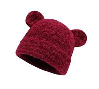DINSOAVR Cappello, cappello senza tesa con orecchie da orso, per attività all'aperto, non deformabile, morbido e spesso, caldo cappello a forma di teschio per l'inverno e l'autunno