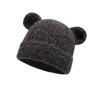 DINSOAVR Cappello, cappello senza tesa con orecchie da orso, per attività all'aperto, non deformabile, morbido e spesso, caldo cappello a forma di teschio per l'inverno e l'autunno