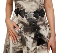 DINSOAVR Cintura, cintura sottoculture da donna moda stella cava PU cintura etnica rivetto borchiato cintura per pantaloni 2000 ragazza decorazione vita