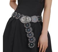 DINSOAVR Cintura, cintura sottoculture per le donne moda cava PU cintura in pelle PU cintura etnica occhielli cintura per vestito anni 2000 ragazza decorazioni vita